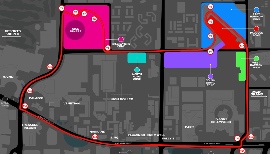 2023 Las Vegas Grand Prix Itinerary Map