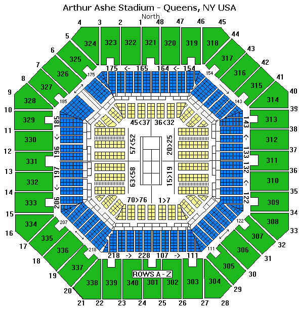 Arthur Ashe Stadium Courtside Seating Chart