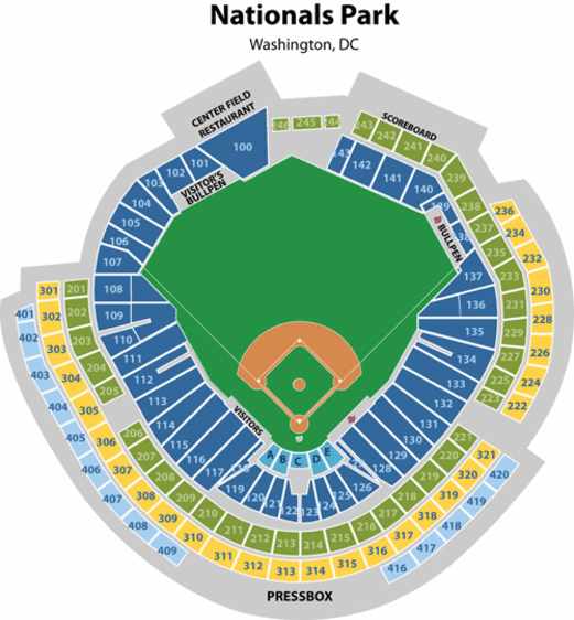 Seating Chart Nationals Stadium Washington Dc
